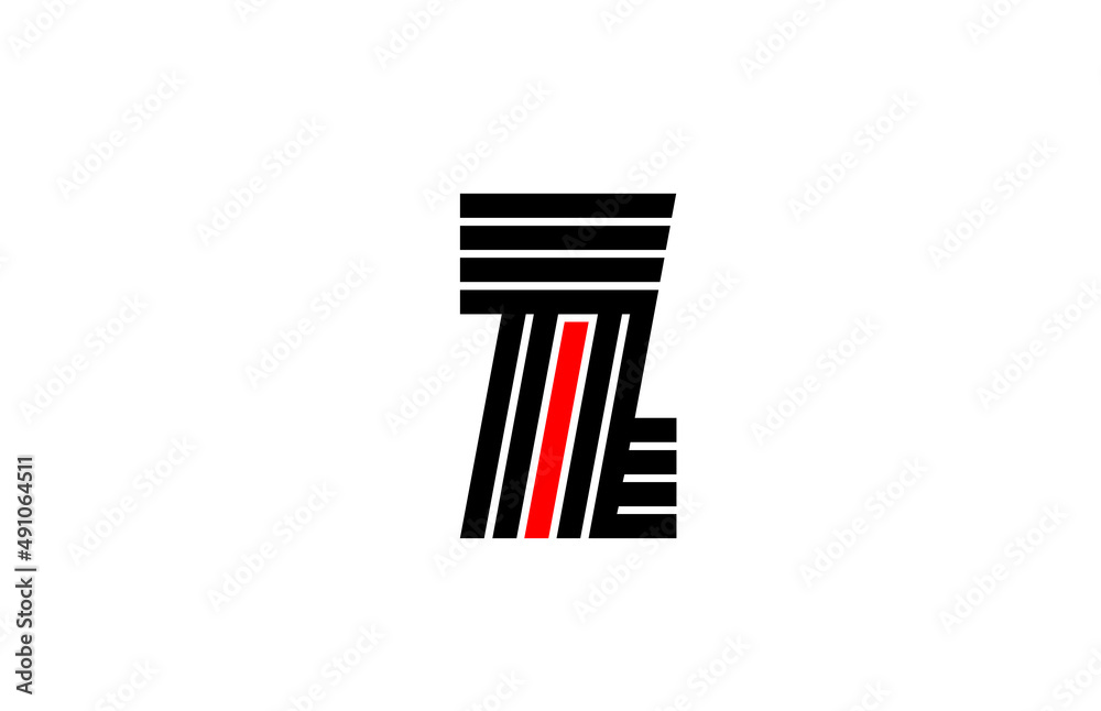 red line Z alphabet letter logo icon. Creative design template for company and business in white and black red line Z alphabet letter logo icon. Creative design template for company and business in white and black