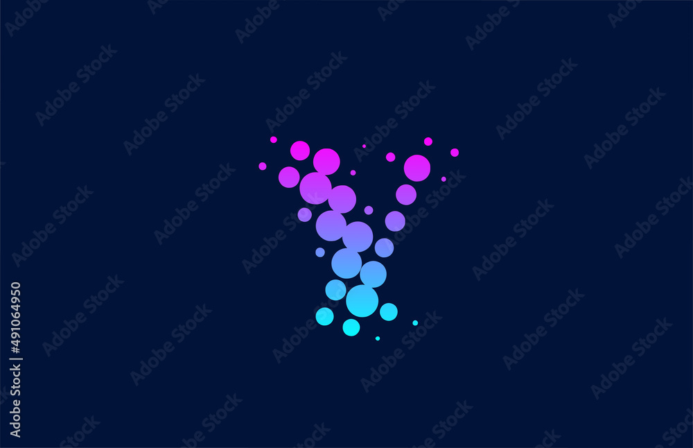 Y dot alphabet letter logo icon design. Creative template for business and company in pink blue colors