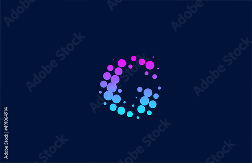 G dot alphabet letter logo icon design. Creative template for business and company in pink blue colors