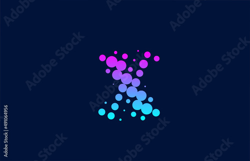 X dot alphabet letter logo icon design. Creative template for business and company in pink blue colors