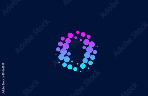 O dot alphabet letter logo icon design. Creative template for business and company in pink blue colors