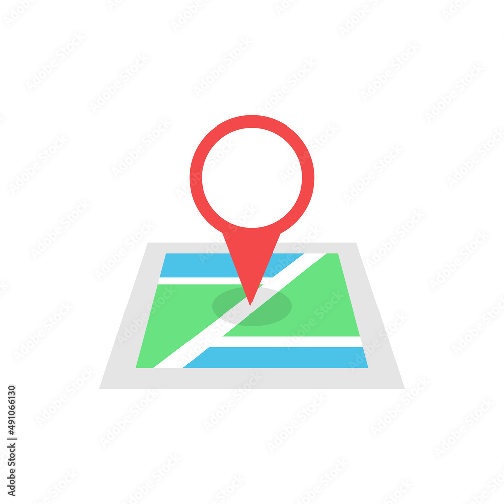 Location map with red pin pointer, direction, label, marker, sign, travel. Vector. Location map with red pin pointer, direction, label, marker, sign, travel. Vector.