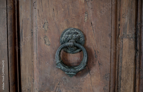 Beautiful vintage doorknob on the old