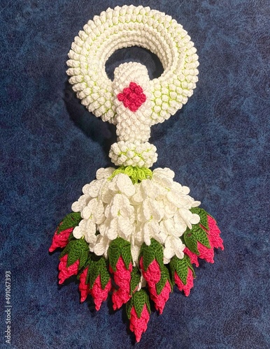 Thaigarlandflowers made from crochet in handmade concept