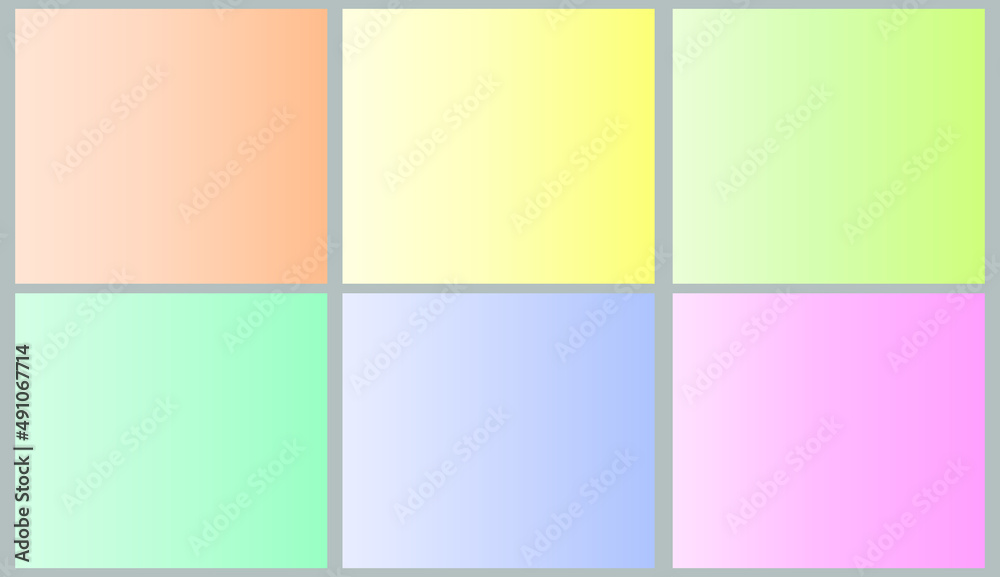 Set of beautiful pastel gradient color choices. Vector eps10