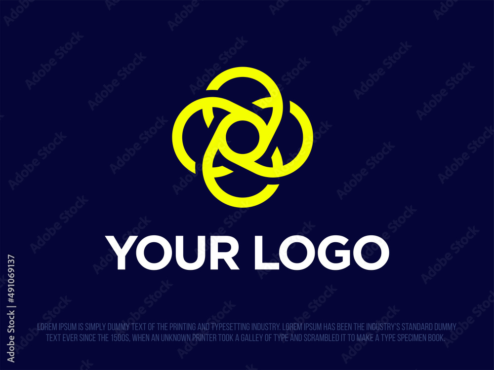 Modern professional logo emblem with an image of a sphere Modern professional logo emblem with an image of a sphere