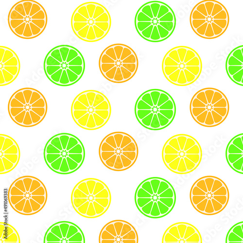 seamless orange slices pattern 