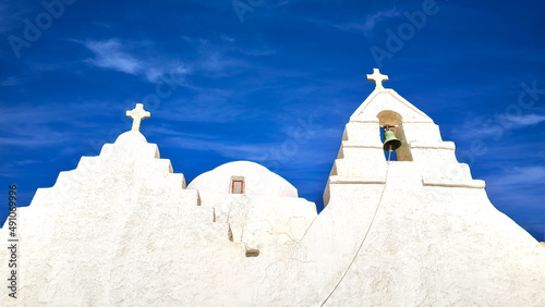 A 14th century Paraportiani Church on the island of Mykonos, Greece.