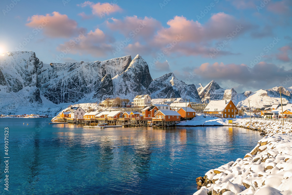 Beautiful nature lanscape of Lofoten in Norway - obrazy, fototapety, plakaty 