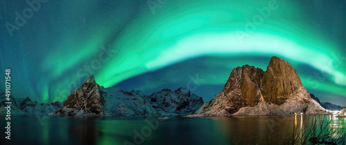 Obraz na plátně Beautiful nature lanscape of Lofoten in Norway