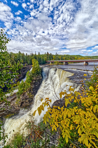 Beautiful morning sky over the falls - Kakabeka Falls, Thunder Bay, ON, Canada photo