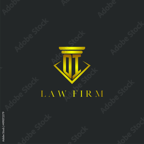 OI initial monogram logo for lawfirm with creative polygon design