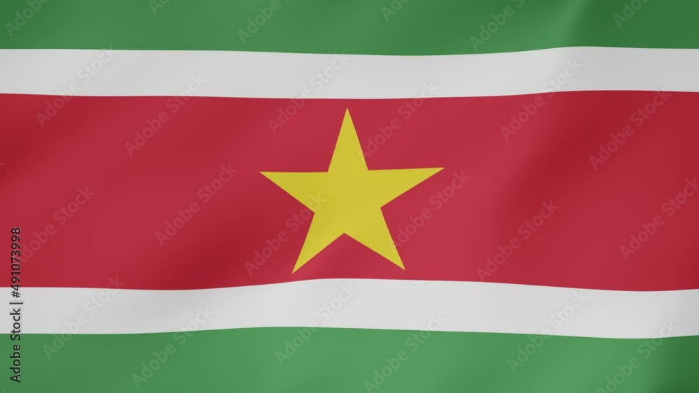 Bandera animada, Surinam. 4K Bandera animada, Surinam. 4K