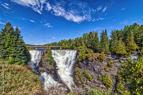 Clouds adding to the beauty of nature s splendor - Kakabeka Falls  Thunder Bay  ON  Canada