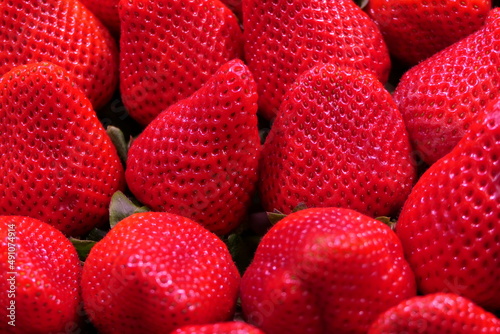 Strawberries in a market