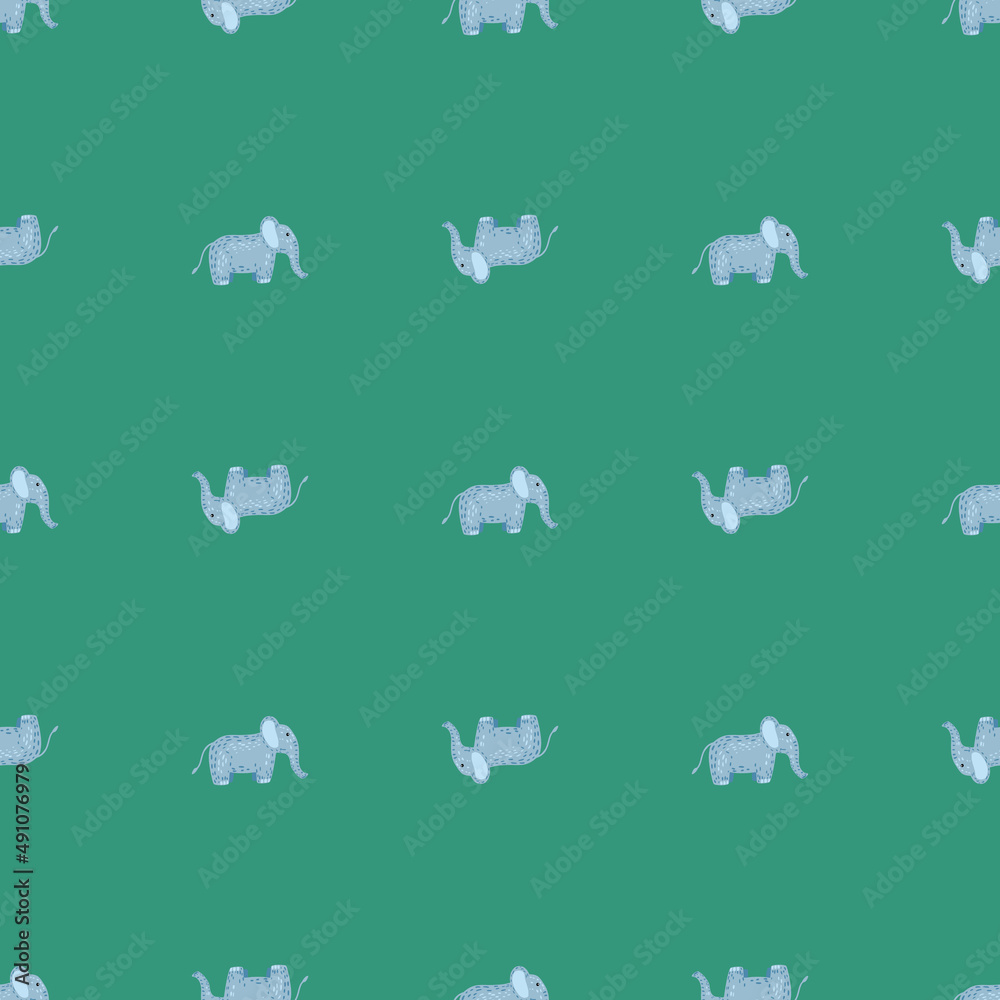 Fototapeta premium Elephant cute seamless pattern. Background with kids toy.
