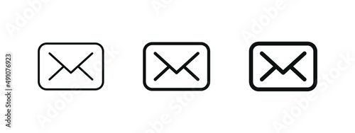 mail envelope icon, message icon, email symbol in filled, thin line, outline and stroke style for apps and website	
