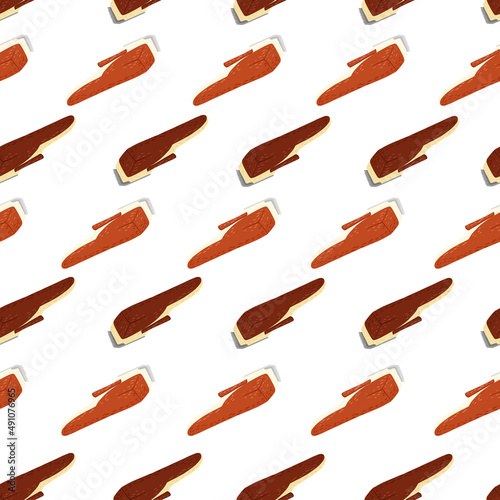 Clippers seamless pattern on. Vintage barber shops elements in doodle style.