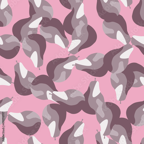 Creative pears seamless pattern. Abstract summer fruit background.