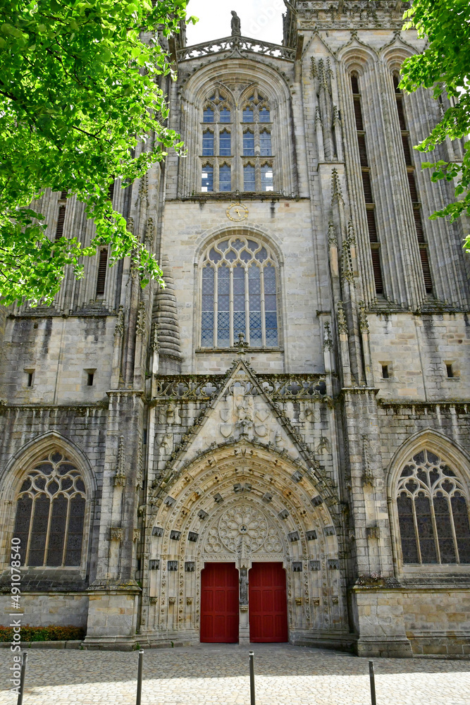 Quimper, France - may 16 2021 : Saint Corentin cathedral