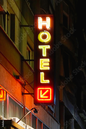 Hotel neon sign