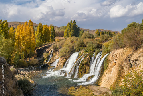 Muradiye waterfall, a natural wonder near Van lake, Turkey photo