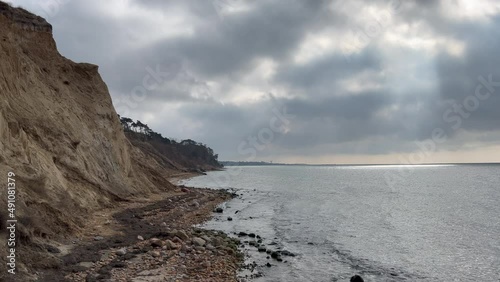 Coastline of Sandbergen nature reserve in southern Sweden. Popular hiking destination. Captured springtime. photo