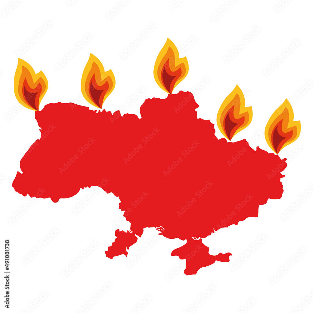 Military conflict between Ukraine and Russia. Concept map of war. Map ...