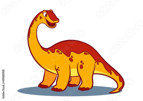 brontosaurus dinosaur cartoon isolated 