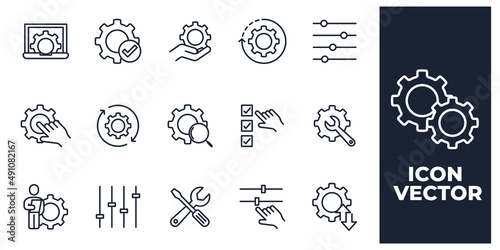 set of Setup and Settings elements symbol template for graphic and web design collection logo vector illustration