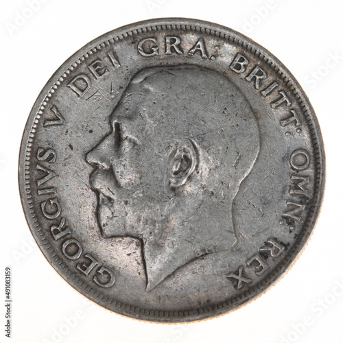 Great Britain United Kingdom UK King GEORGE V Silver Half Crown Coin