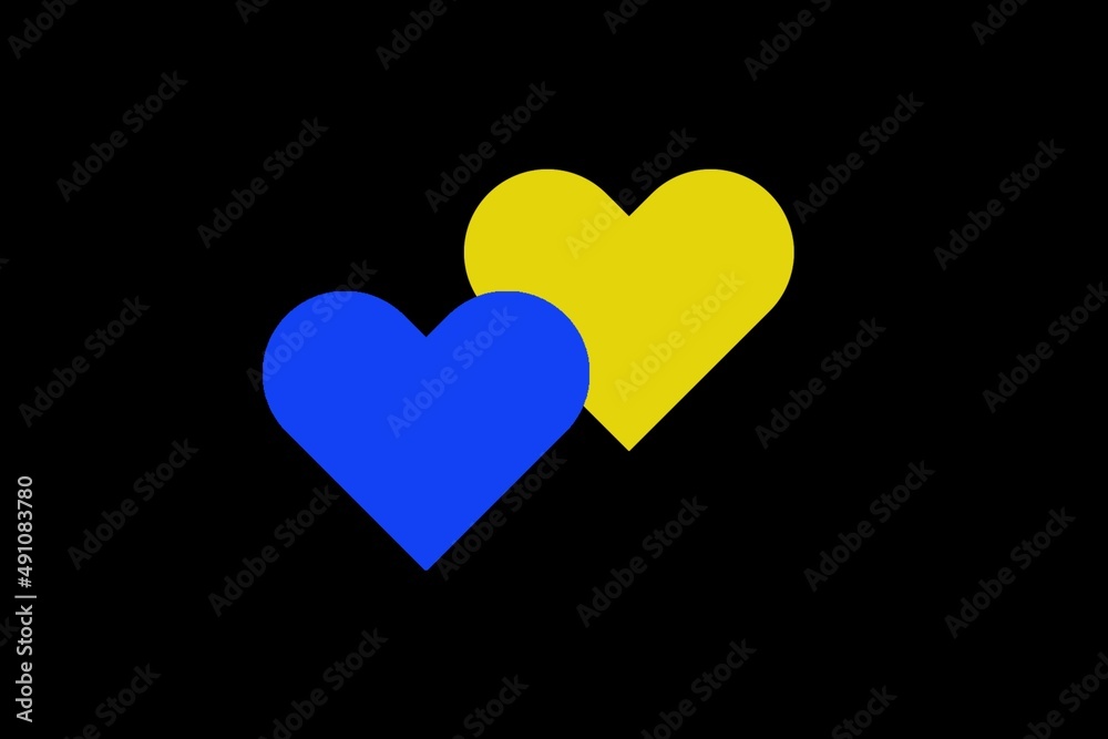 Blue and yellow conceptual idea - with Ukraine in his heart.