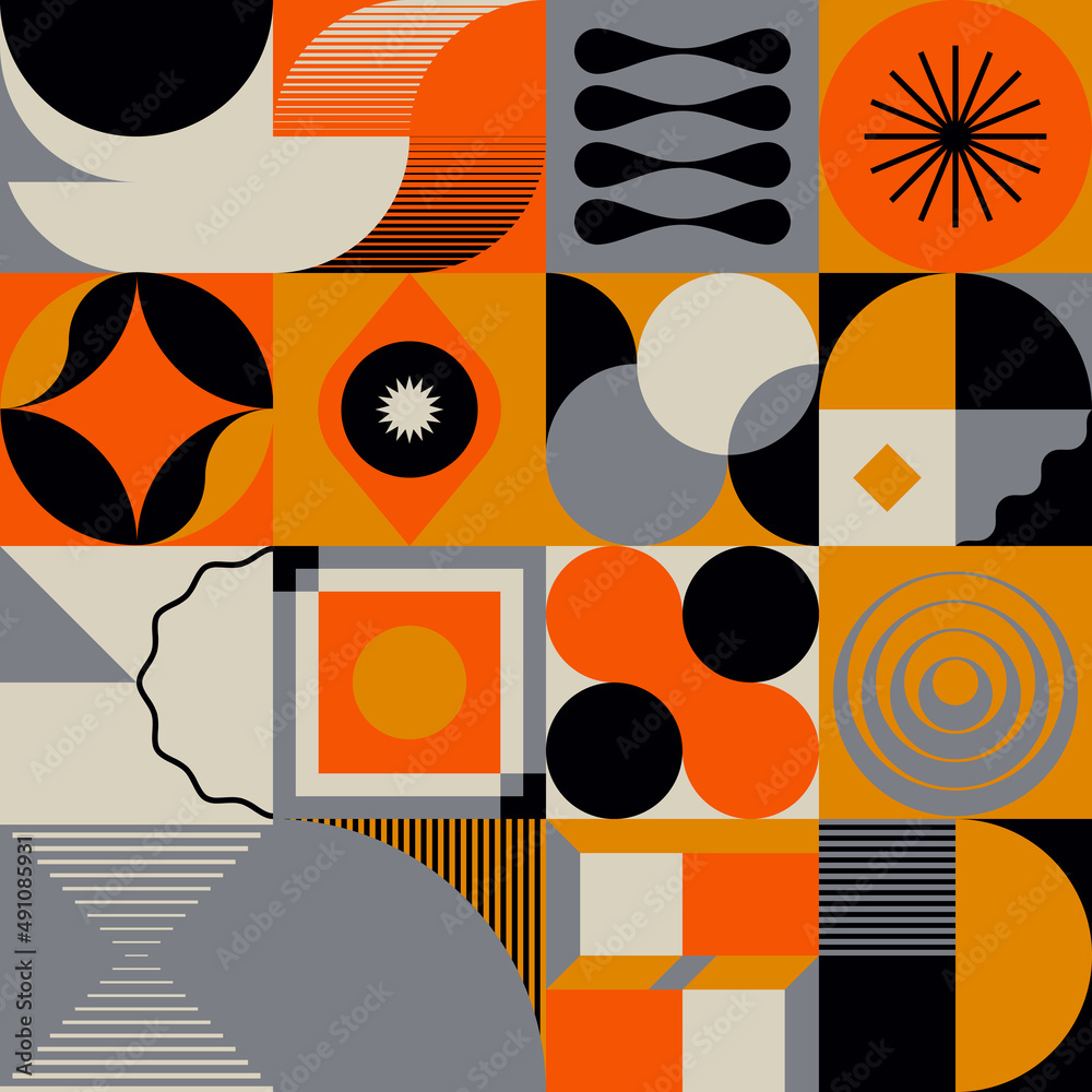 Obraz premium Geometric Abstract Pattern Graphics Made With Vector Geometric Shapes And Forms
