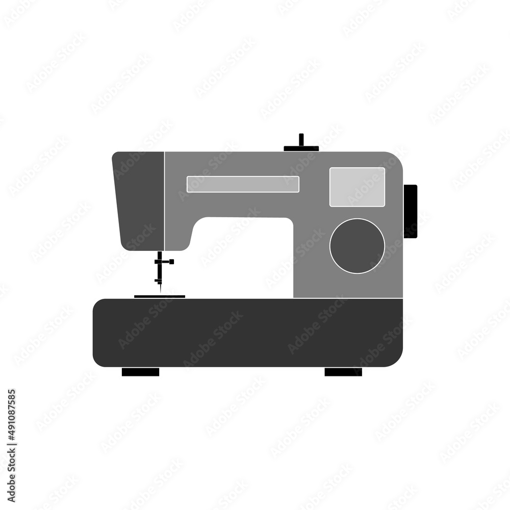 The icon of a sewing machine for sewing clothes on a white background.