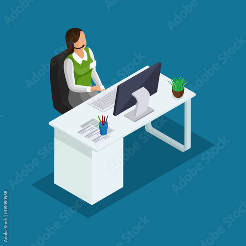 Workplace. Working on computer. Businessman looking at the laptop screen.