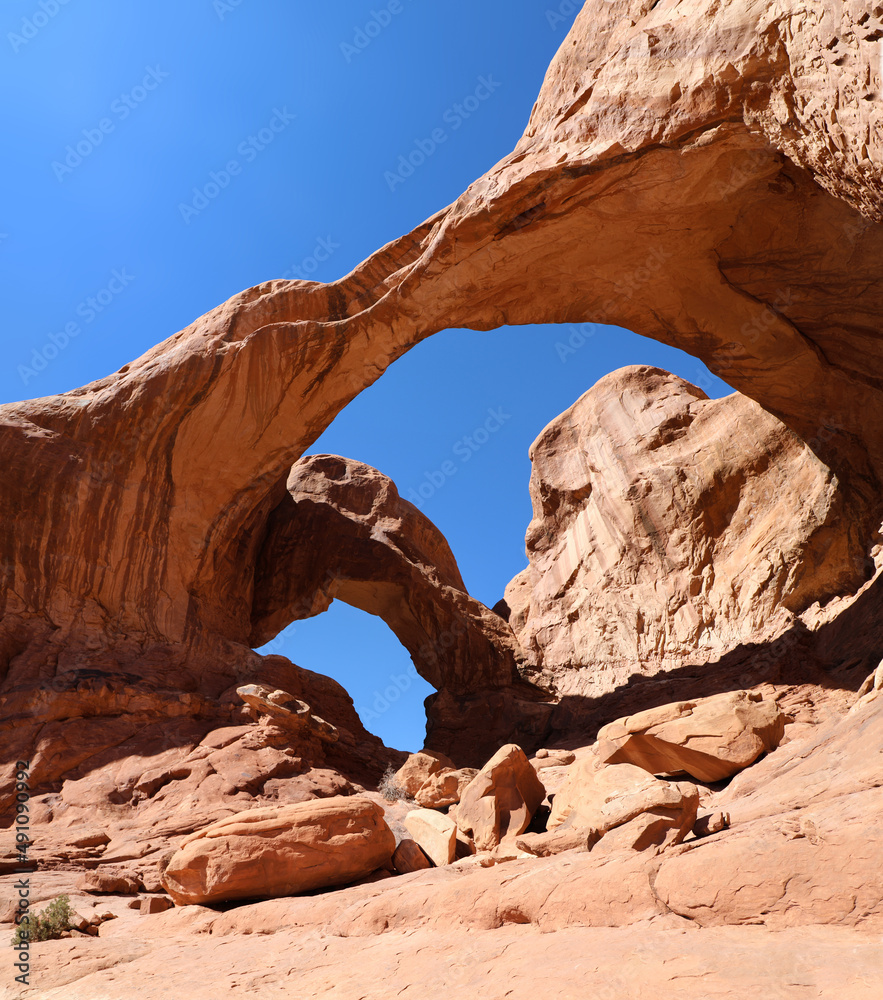 Double Arch rock formation in Arches National Park