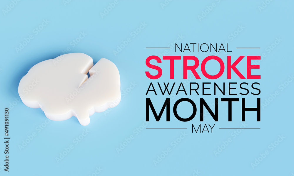 National Stroke awareness month is observed every year in May, it is a serious life-threatening medical condition that happens when the blood supply to part of the brain is cut off. 3D Rendering National Stroke awareness month is observed every year in May, it is a serious life-threatening medical condition that happens when the blood supply to part of the brain is cut off. 3D Rendering
