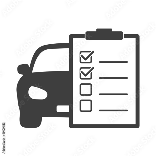 Car service list icon. Checklist car servise maintenance icon. Vector illustration