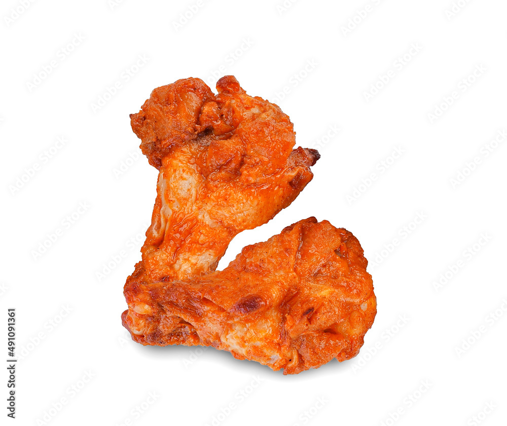 Barbecue chicken wings isolated on white background. Barbecue chicken wings isolated on white background.