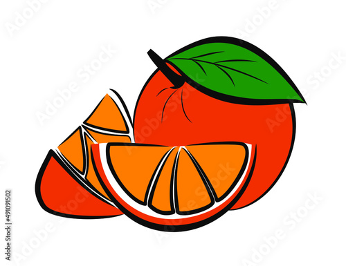 Symbol of a large ripe orange