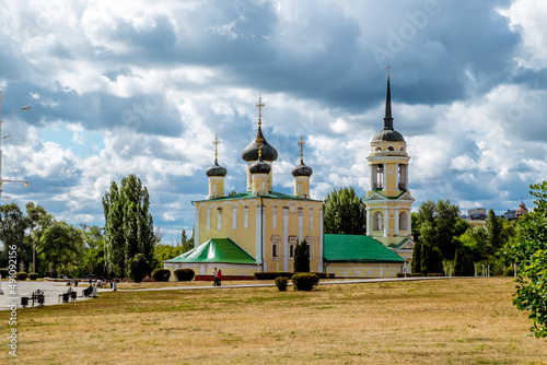View from the height over the Admiralteyskaya square  and Uspensky Admiralteysky church in Voronezh. photo