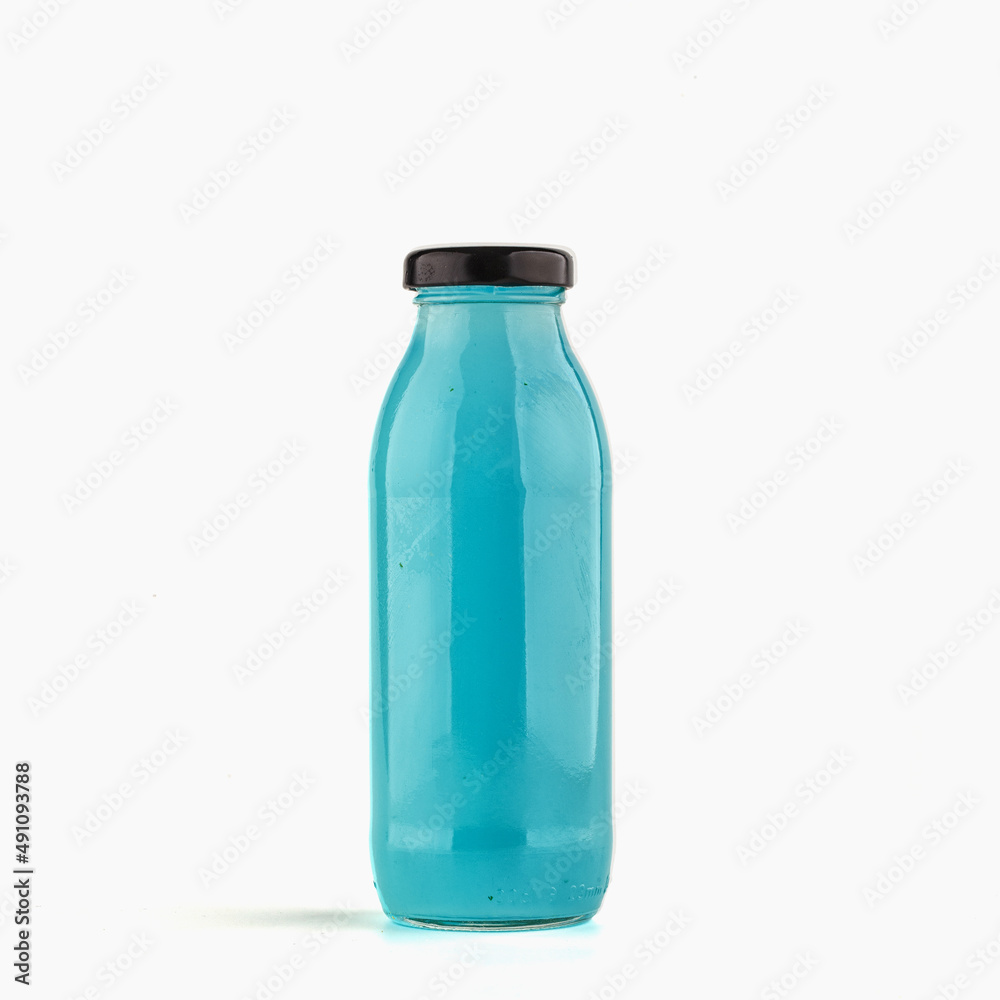 smoothie glass bottle. healthy food concept. isolated on white