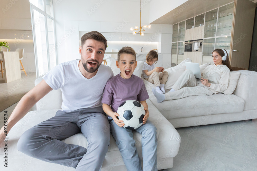 Family having fun at home