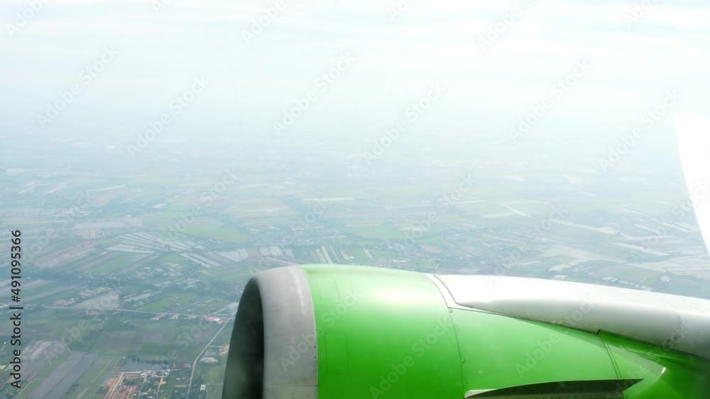 Aircraft engine view from the window Aircraft engine view from the window