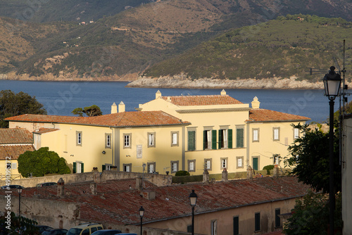 The city of Portoferraio with the historic exil house of Napolean Bonaparte