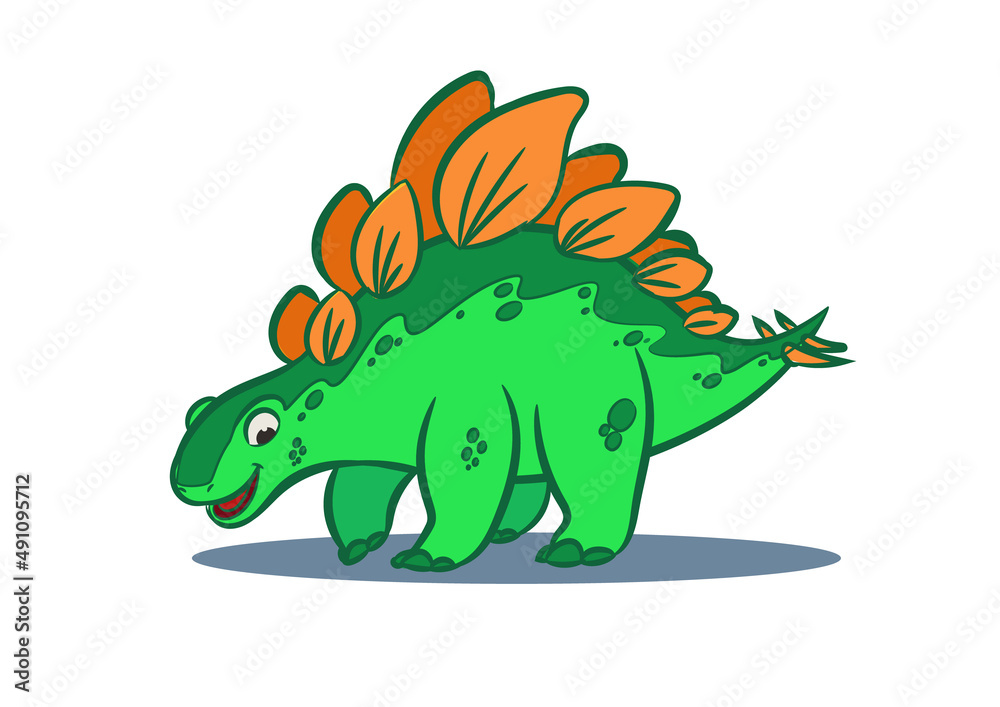 Obraz premium cartoon stegosaurus illustration vector