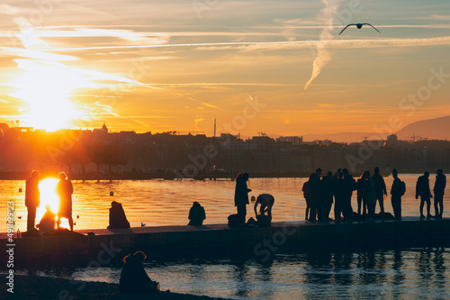 coucher du soleil sur Genève © Pyc Assaut