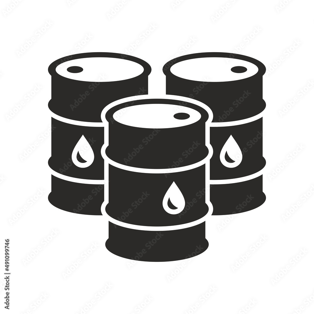Oil icon. Oil drum containers. Oil industry. Vector icon isolated on white background. Oil icon. Oil drum containers. Oil industry. Vector icon isolated on white background.