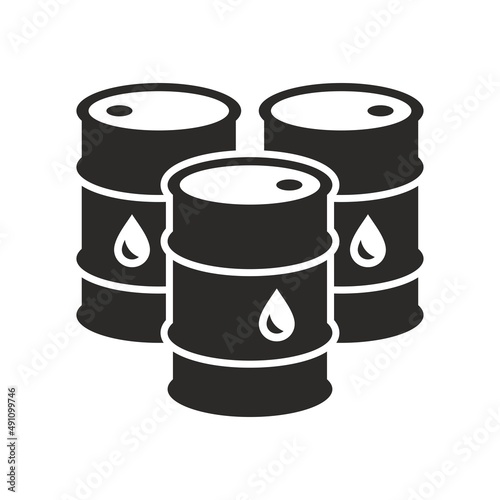 Oil icon. Oil drum containers. Oil industry. Vector icon isolated on white background.