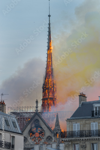 Notre-Dame Cathedral on fire
